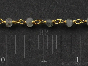 Labradorite  Wire Wrapped Rosary Chain, (RS-LAB-124) - Beadspoint