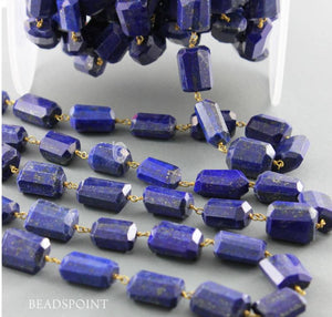 Lapis Nuggets Rosary Chain, (RS-LAP-162) - Beadspoint