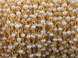 Pearl Smooth Wire Wrapped Rosary Chain, (RS-PRL-94) - Beadspoint