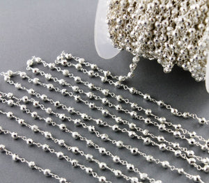Silver Pyrite Wire Wrapped Rosary Chains, (RS-SPY-1) - Beadspoint