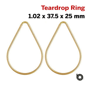 2 Pcs, 14k Gold Filled Wire Teardrop link, 25 x 37.5  mm, (GF-779-25) - Beadspoint