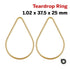 2 Pcs, 14k Gold Filled Wire Teardrop link, 25 x 37.5  mm, (GF-779-25)