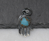 Sterling Silver Turquoise Hamsa Pendant (SP-5257)