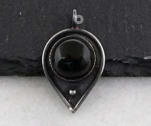 Sterling Silver Black Onyx Pendant, , (SP-5264) - Beadspoint