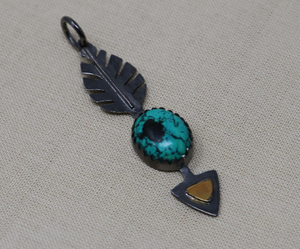 Sterling SilverTurquoise Arrow pendant, (SP-5277) - Beadspoint