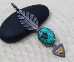 Sterling SilverTurquoise Arrow pendant, (SP-5277) - Beadspoint