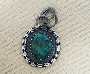 Sterling Silver Turquoise Pendant (SP-5278) - Beadspoint