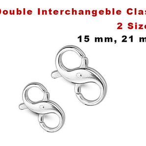 Sterling Silver Double Interchangeable Clasp, (SS/1009)