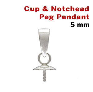 Sterling Silver Cup & Notchead Peg Pendant, (SS/1011)
