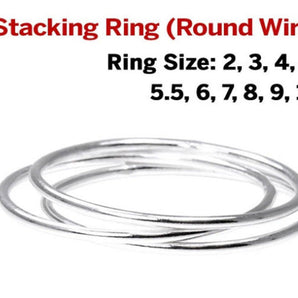 Sterling Silver Stacking Ring ( Round Wire), (SS/1012)