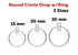 Sterling Silver Round Circle Drop w/Ring 3 Sizes, (SS/1018)
