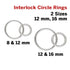 Sterling Silver Interlocking Rings, 2 Sizes, AT, (SS-1021)