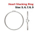 Sterling Silver Heart Stacking Ring, 5 Sizes, (SS/1032)