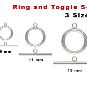 Sterling Silver Toggle Ring Set, 3 Sizes, (SS/1052)