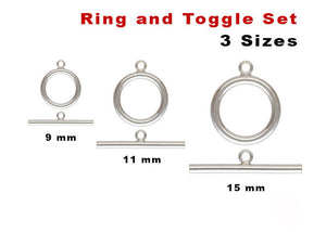 Sterling Silver Toggle Ring Set, 3 Sizes, (SS/1052)