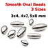 Sterling Silver Oval Bead, 3 Sizes, (SS/2013)