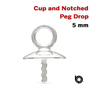 Sterling Silver Cup and Notched Peg Drop, (SS/501)