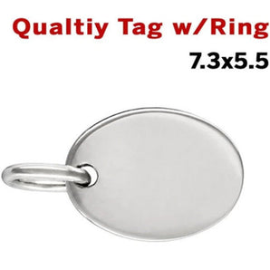 Sterling Silver Qualtiy Tag w/Ring, (SS/505)