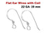 Sterling Silver Flat Ear Wires With Coil, (SS/696)