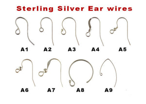 Sterling Silver Ear wire, Multiple Styles, Sterling Silver Ear wires, (SS/699-SS/712)