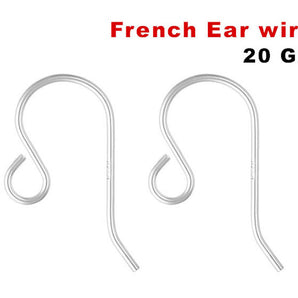 Sterling Silver French Ear Wire with bigger Loop, (SS/706/A)