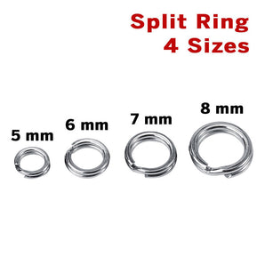 Sterling Silver Split Ring, 4 Sizes, (SS/750)