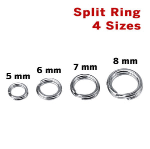 Sterling Silver Split Ring, 4 Sizes, (SS/750)