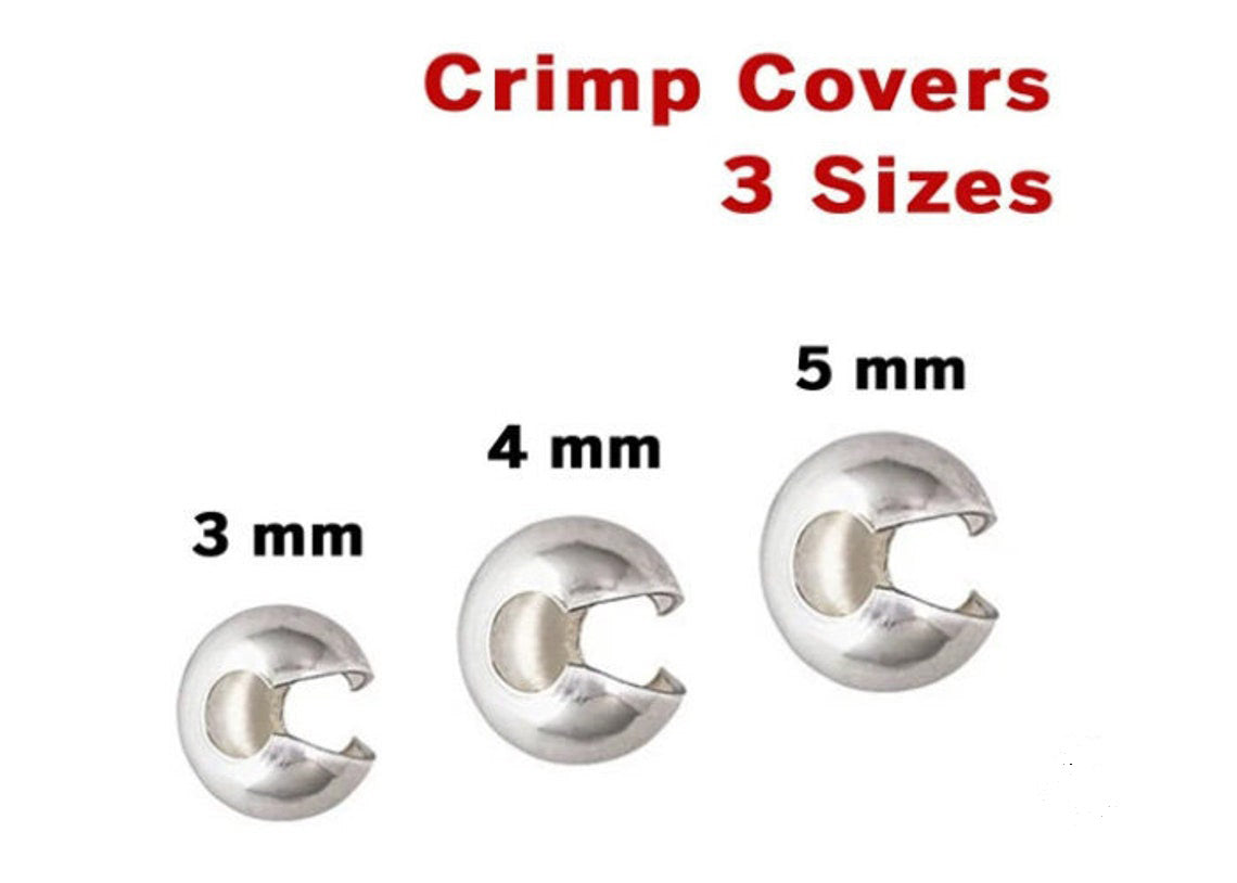 3mm Crimp Covers- Sterling Silver