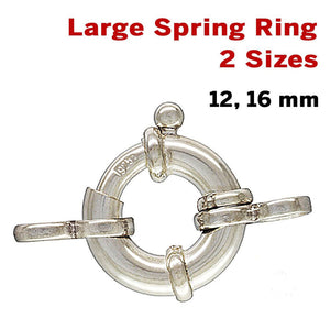 Sterling Silver Figure 8 Spring Ring Clasp, 2 Sizes, (SS/841)