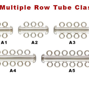 Sterling Silver Multi Row Tube Clasp, 5 options, (SS-842)