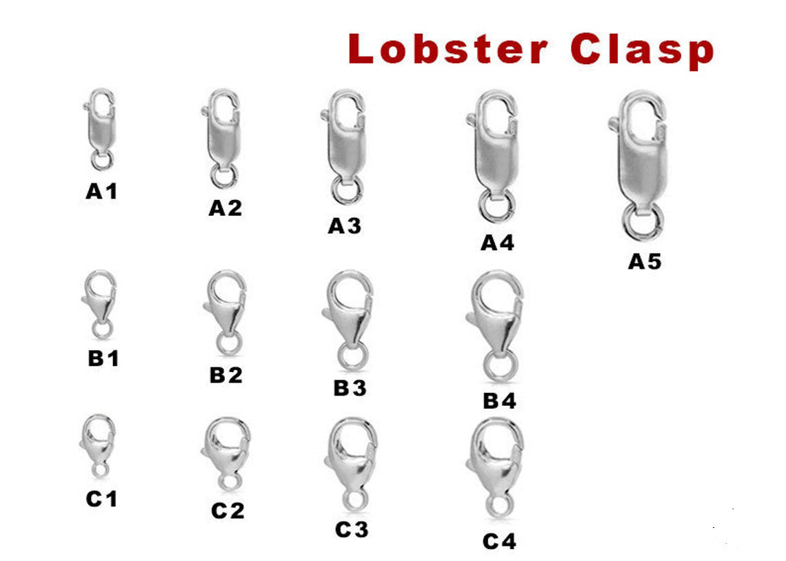 10pc, 20pc, 50pc, 14mm silver lobster clasp, lobster claw clasp