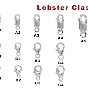 Sterling Silver Lobster, Trigger Cast Clasp and Trigger Clasp, 3 Styles, Sterling Silver Lobsters, (SS/850-SS/876)