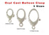 Sterling Silver Oval Cast Balloon Clasp, 3 Sizes, Sterling Silver Clasp.(SS/851)