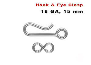 Sterling Silver 14.25 mm Hook 18 GA and Eye Clasp, (SS/852)