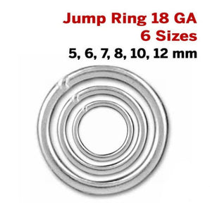 Sterling Silver Close Jump Ring 18 GA, 6 Sizes, (SS/JR18/C)