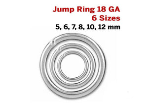 Sterling Silver Close Jump Ring 18 GA, 6 Sizes, (SS/JR18/C)