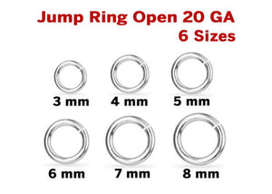 Sterling Silver Jump Ring Open 20 GA, 6 Sizes, (SS/JR20/O)