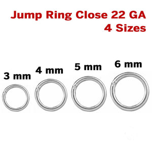 Sterling Silver Close Jump Ring 22 GA, 4 Sizes, (SS/JR22/C)