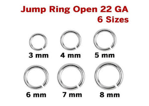 Sterling Silver Jump Ring Open 22 GA, 6 Sizes, (SS/JR22/O)