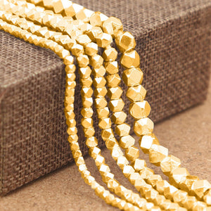 Sterling Silver Vermeil Faceted Nugget Spacer Beads, 4 Sizes, (VM-6301)