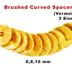 Silver Brush Vermeil Wafer Disc Spacer, 3 Sizes, (VM-6302)