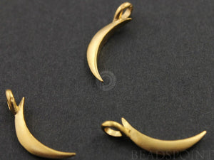 24K Gold Vermeil Over Sterling Silver Crescent Large Moon Charm -- VM/CH5/CR22 - Beadspoint