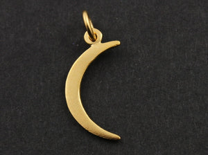 24K Gold Vermeil Over Sterling Silver Crescent Large Moon Charm -- VM/CH5/CR28 - Beadspoint