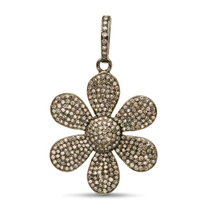 Pave Diamond Large Daisy Flower Pendant, (DPL-2391) - Beadspoint