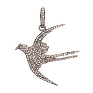 Pave Diamond Peace Dove Pendant, (DPL-2383) - Beadspoint