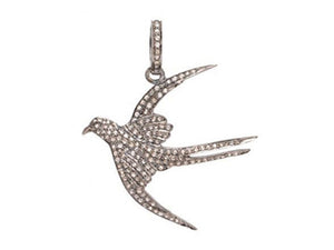 Pave Diamond Peace Dove Pendant, (DPL-2383) - Beadspoint