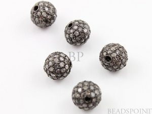 Pave Diamond Round Bead, (DF/BA) - Beadspoint