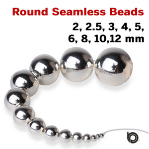Sterling Silver Round Seamless Beads, (SS/2000) - Beadspoint