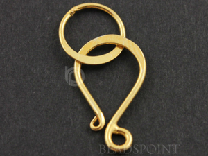 Gold Vermeil Hook Clasp w/Ring, (VM/6427) - Beadspoint