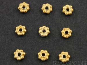 Gold Vermeil Tiny Daisy Spacer-10 Pieces,(VM/6300/3) - Beadspoint